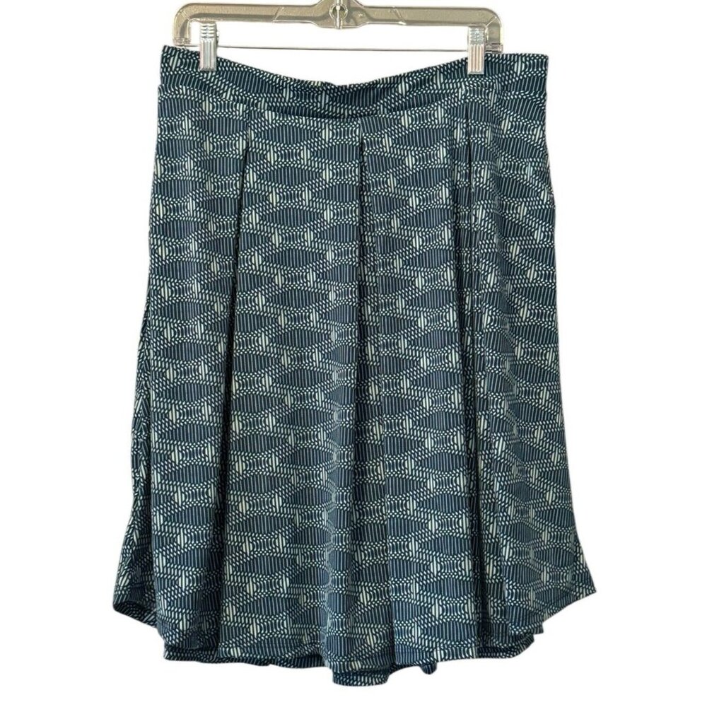 LuLaRoe Skirt Womens Size XL Blue Geometric Elastic Waist Stretch Beach Career‎